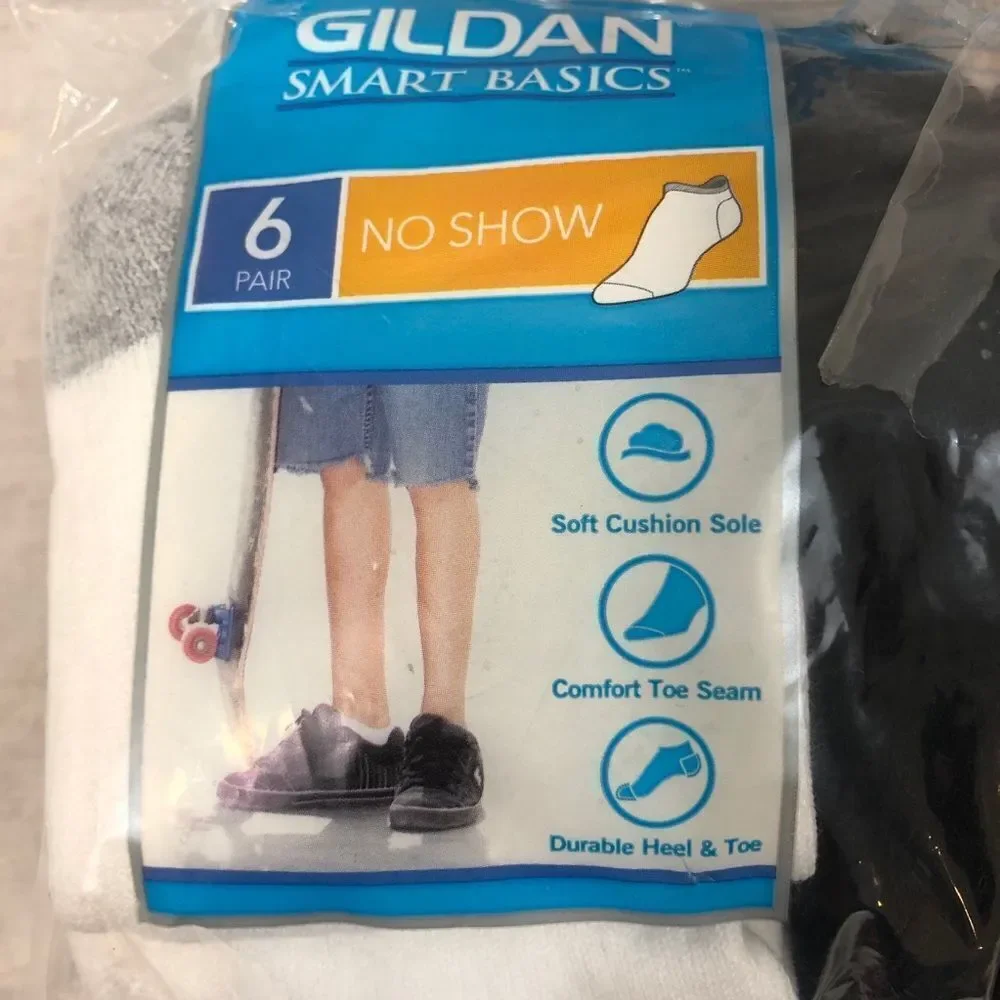 Brand New Gildans Boys Socks 6 Pack No Show‎